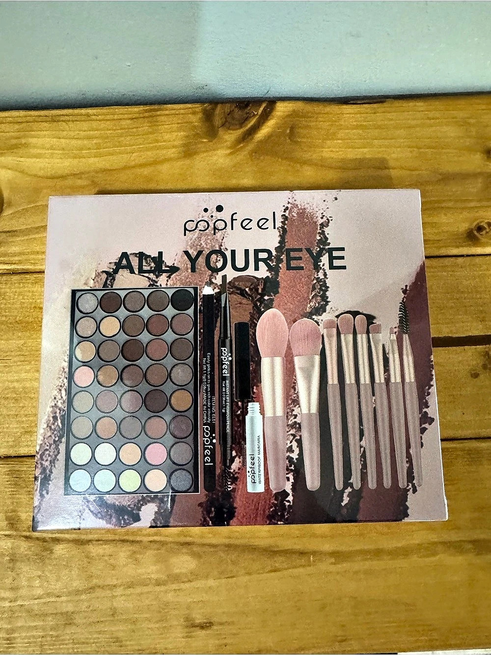 Popfeel All Your Eye Makeup Set Eyeshadow Palette Brush Set Brown & Pink